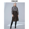 VIMAGE纬漫纪秋款时尚复古高领系带泡泡袖印花衬衫女上衣V1413009 商品缩略图1