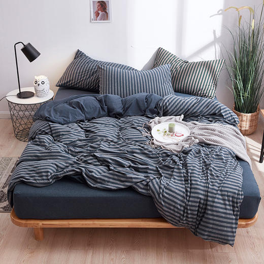 良品汇馆 | 天竺棉 条纹四件套 无印风格（多颜色 多尺寸） 商品图2