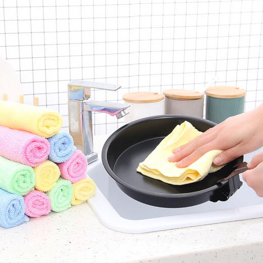 【10条用一年 厨房专用不沾油抹布】油利除洗碗巾 竹纤维洗碗布擦手洗碗多功能 商品图4