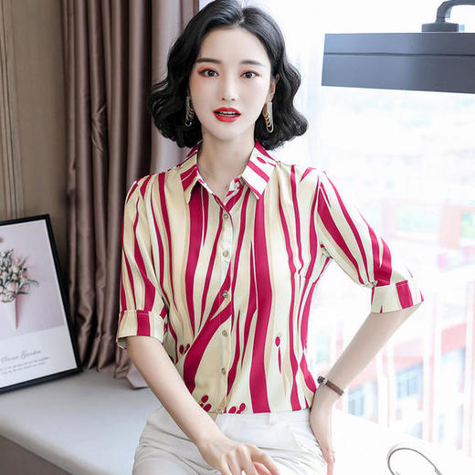 KQL-263T853新款雪纺印花衬衫 商品图1