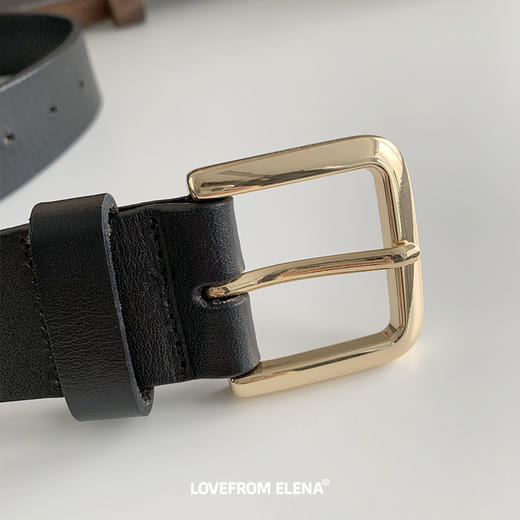 【Elena定制】双色宽版牛皮腰带 商品图4