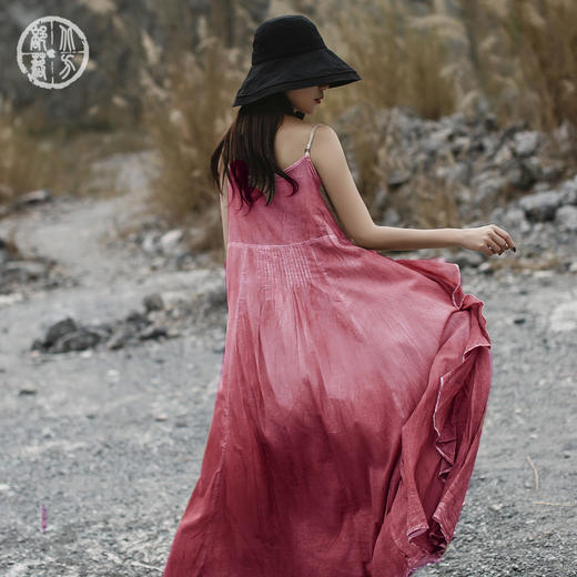MMYS-851156原创棉麻飘逸吊带连衣裙 双层超大摆仙女裙 商品图2