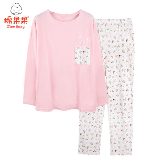 棉果果秋季妈妈款成人家居服棉毛长袖长裤套头套装 花型随机发货M521302220555 商品图7