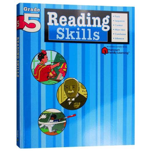 Flash Kids 小学英语阅读技巧五年级 英文原版 Reading Skills Grade 5 小学家庭英文练习册 Harcourt Family Learning 英文版 商品图0