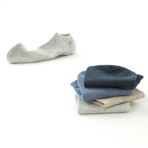 良品汇馆 | 全棉女士纯色隐形袜 弹性袜口 针织细密 4双装 商品图3