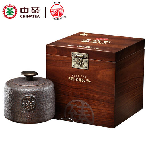 中茶海堤臻选陈年老乌龙茶250g 22年陈年老乌龙茶 老茶木制礼盒陶罐装 商品图4