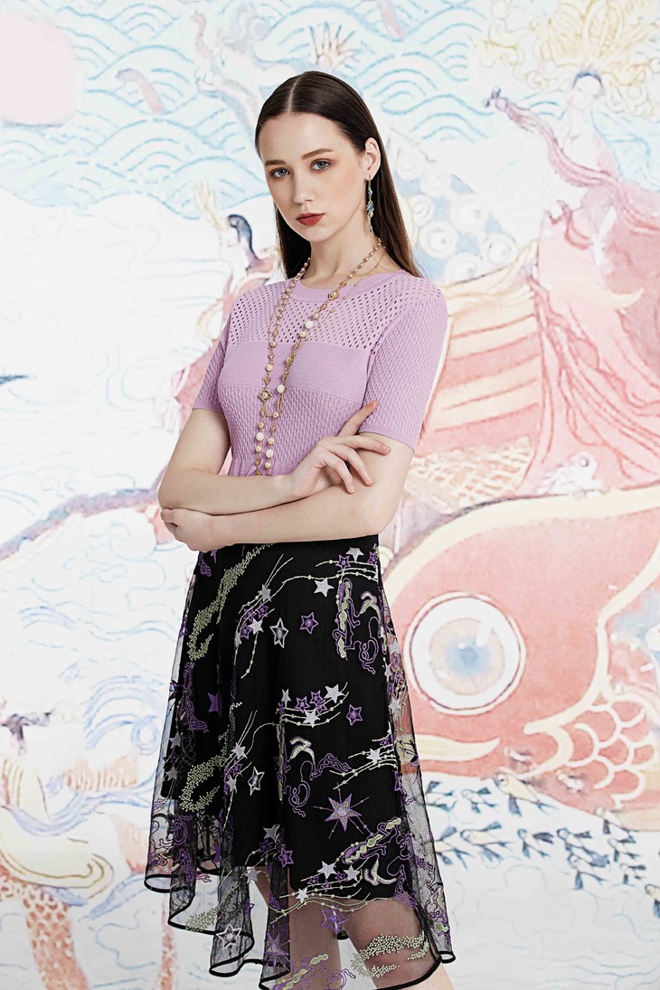 1b6055青莲色半裙众灵杂沓lsf