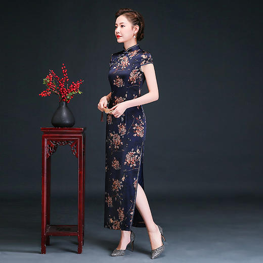 QY-Y5883-33-36真丝2020款中式复古旗袍裙 商品图1