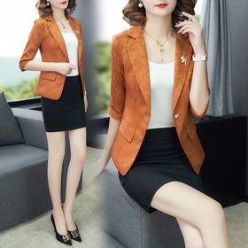 YXF-8638新款chic小西装七分袖韩版修身休闲西服短款外套