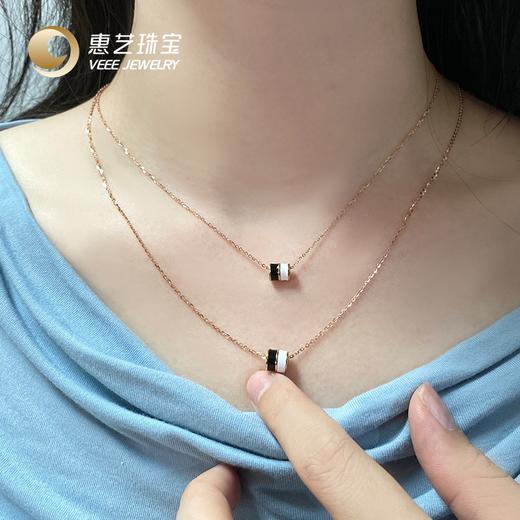 小蛮腰黑白珐琅18K金套链 商品图4