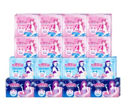 七度空间（SPACE7） 优雅系列卫生巾 丝柔日用夜用组合套装16包76片 /8包76片 商品图1