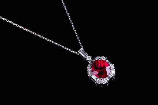 18k金 红碧玺 奢华大气 吊坠 AngieBella珠宝格格 商品图5