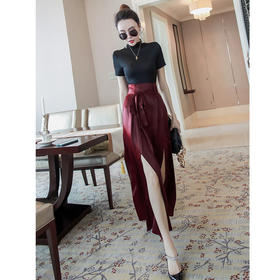 QYF-30A0196816056名媛气质女神范新款短袖宽松长裙时尚两件套