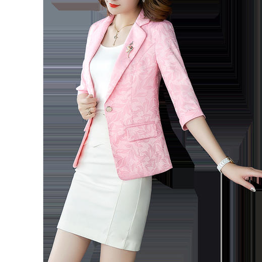 YXF-8638新款chic小西装七分袖韩版修身休闲西服短款外套 商品图4