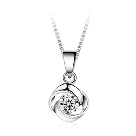 s925银项链女白搭锁骨链日韩简约气质吊坠送女友生日礼物