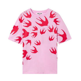 MCQ 女士燕子印花男友风短袖T恤  粉色 494256 RLT71 5555