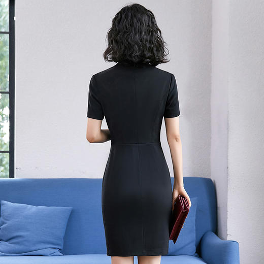 QZT-A1956-1新款韩版2020优雅西装领裙职业工作服 商品图2
