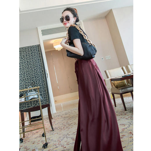 QYF-30A0196816056名媛气质女神范新款短袖宽松长裙时尚两件套 商品图2