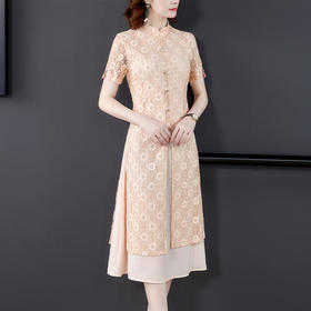 FMN-NM8351新款法式改良蕾丝时尚连衣裙