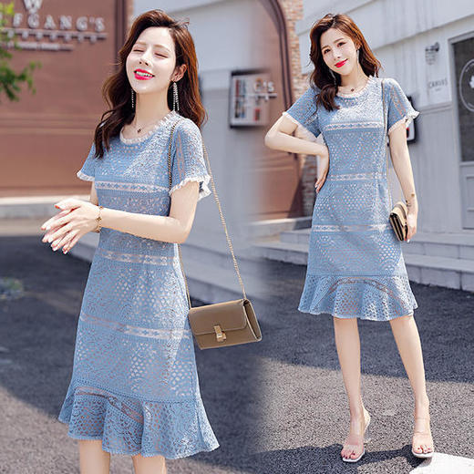 HR-BBL6619时尚简约，牛仔个性拼接潮流舒适连衣裙 商品图2