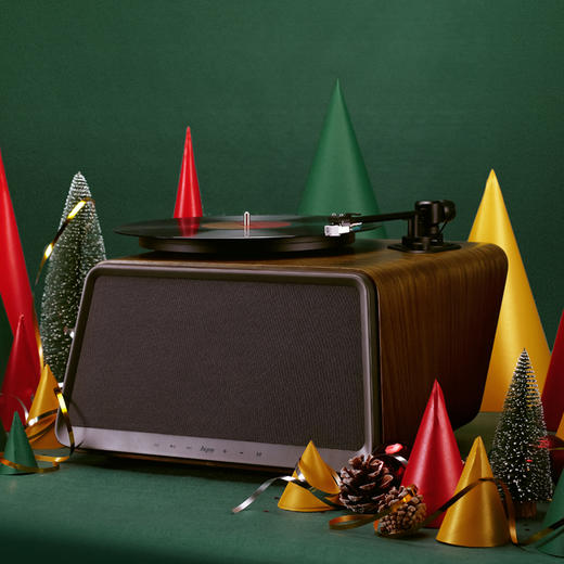 嘿哟hym-seed胡桃木色黑胶唱片机蓝牙音响黑胶LP电唱机留声机 商品图4