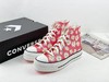 💯女鞋真标硫化工艺#升级原盒#原厂铝楦开发版型#聚氨酯硅蓝PU中底❗Converse 匡威松糕鞋增高厚底女鞋 粉红 橘粉 小花帆布鞋 型号：568934C 商品缩略图0