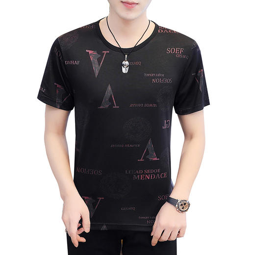 QS-BTS1871男士冰丝短袖t恤夏新款2020修身潮流大码衣服 商品图4