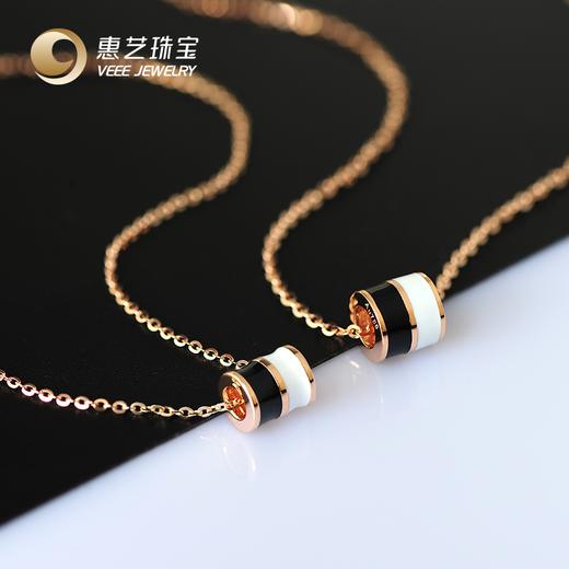 小蛮腰黑白珐琅18K金套链 商品图2