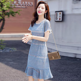 HR-BBL6619时尚简约，牛仔个性拼接潮流舒适连衣裙