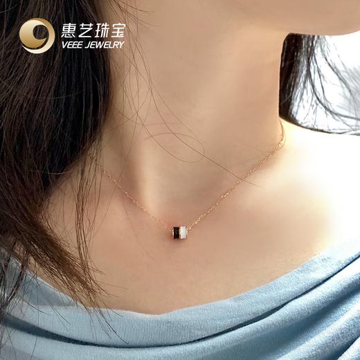 小蛮腰黑白珐琅18K金套链 商品图3