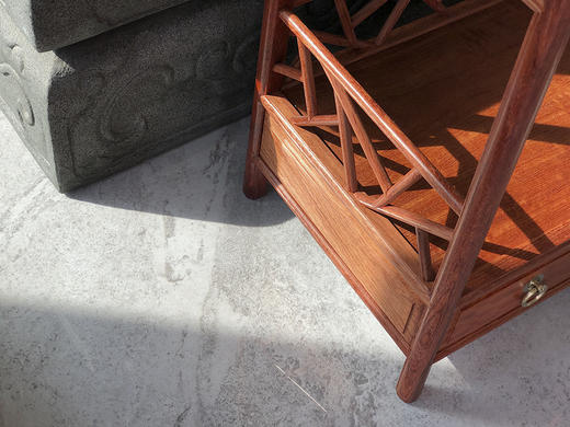 红桥红  家具严选  缅甸花梨（大果紫檀）  【38 冰裂纹 茶水架】 商品图4