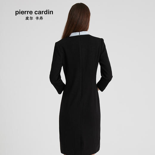 皮尔卡丹女装秋冬新款黑色长袖连衣裙时尚一步裙P94DL52B0
 商品图2