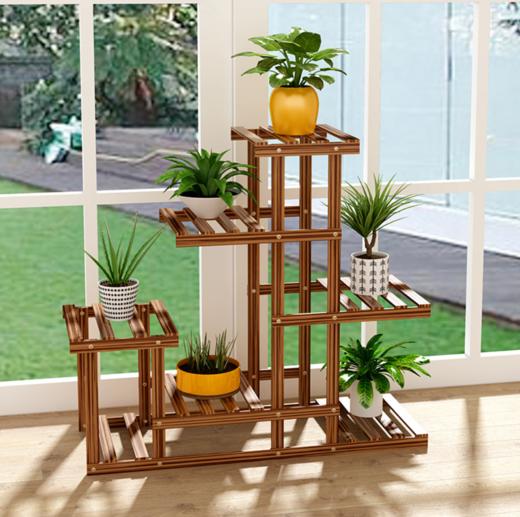 【置物架】阳台花架子实木客厅多层多肉室内置物装饰落地式绿萝花盆架 商品图0