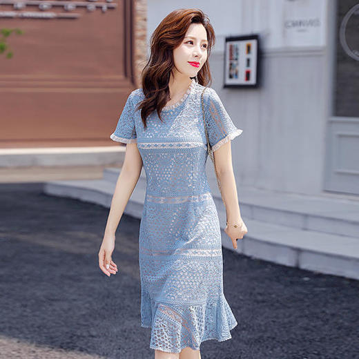 HR-BBL6619时尚简约，牛仔个性拼接潮流舒适连衣裙 商品图1