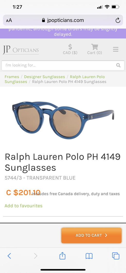 孤品Polo 2020新款太阳镜女款 透明框 果冻色正品保真 商品图2