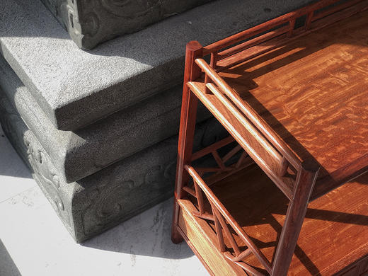 红桥红  家具严选  缅甸花梨（大果紫檀）  【38 冰裂纹 茶水架】 商品图3