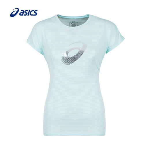 Asics亚瑟士 女款条纹Logo印花运动短袖T恤 商品图3