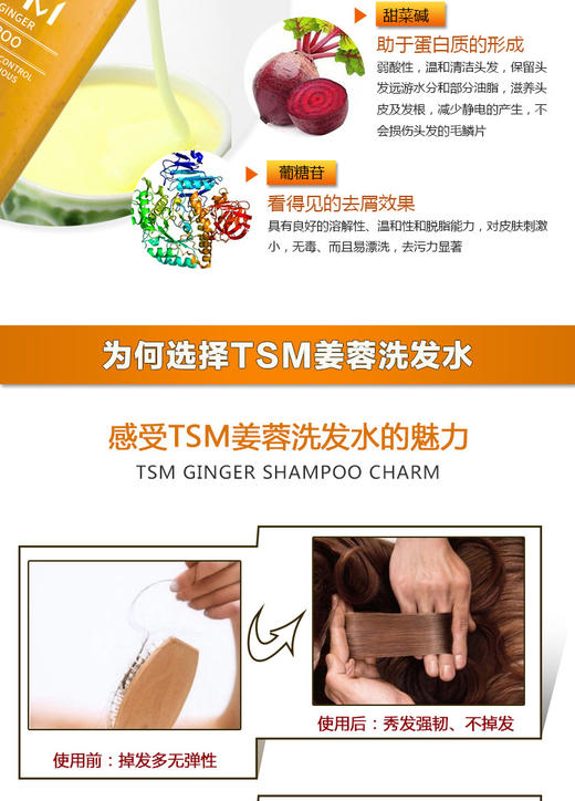 泰国 TSM生姜洗发水 发控油 312mlJPY带授权招加盟代理 商品图7