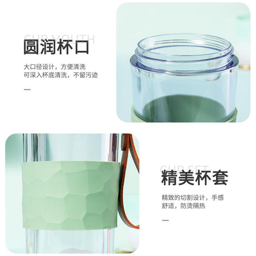 夏季新款水杯韦森摇摇杯400ml防烫隔热时尚塑料杯韩国创意搅拌杯JJ20916 商品图4