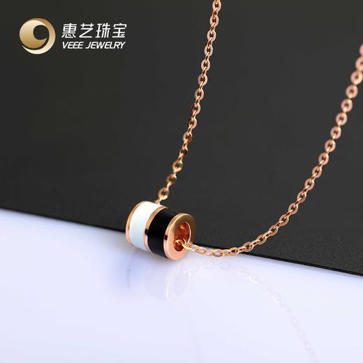 小蛮腰黑白珐琅18K金套链 商品图1