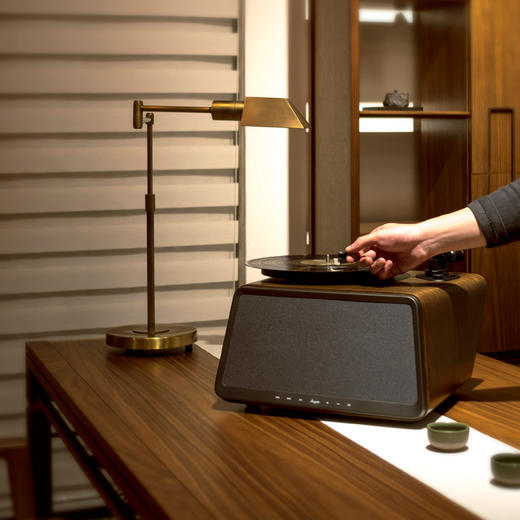 嘿哟hym-seed胡桃木色黑胶唱片机蓝牙音响黑胶LP电唱机留声机 商品图9