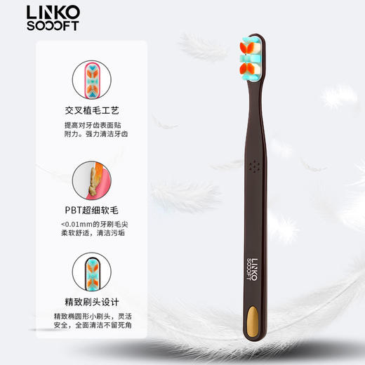 LINKO成人儿童牙刷 3款刷头 牙龈敏感正畸友好 商品图6