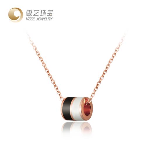 小蛮腰黑白珐琅18K金套链 商品图6