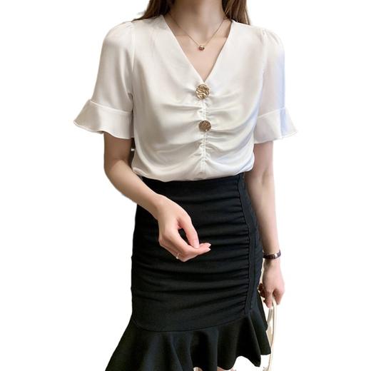 YXF-6960气质新款心机V领设计感小众百搭洋气衬衣 商品图4