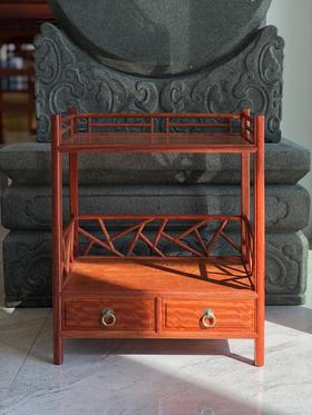 红桥红  家具严选  缅甸花梨（大果紫檀）  【38 冰裂纹 茶水架】