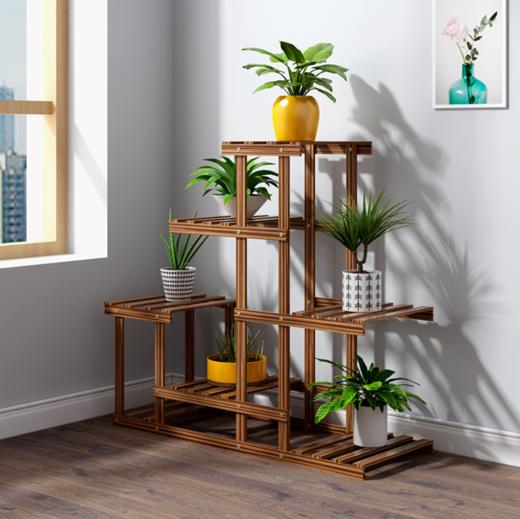 【置物架】阳台花架子实木客厅多层多肉室内置物装饰落地式绿萝花盆架 商品图2