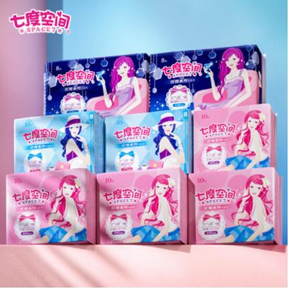 七度空间（SPACE7） 优雅系列卫生巾 丝柔日用夜用组合套装16包76片 /8包76片 商品图0