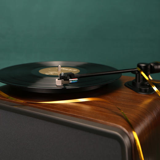 嘿哟hym-seed胡桃木色黑胶唱片机蓝牙音响黑胶LP电唱机留声机 商品图11