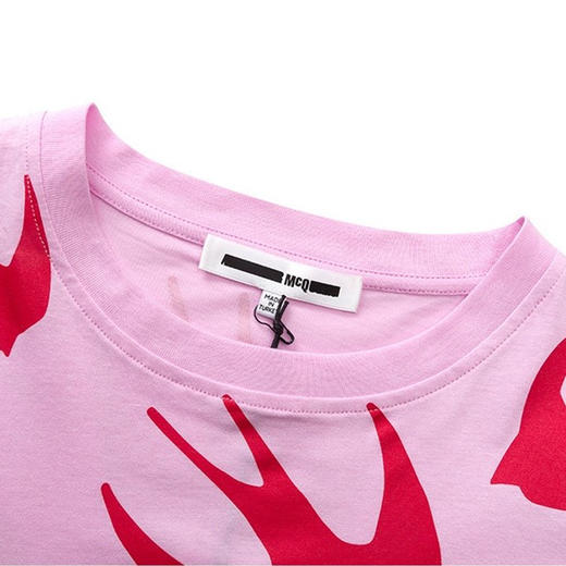 MCQ 女士燕子印花男友风短袖T恤  粉色 494256 RLT71 5555 商品图2