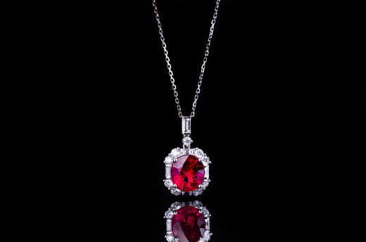 18k金 红碧玺 奢华大气 吊坠 AngieBella珠宝格格 商品图1